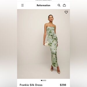 Reformation Frankie Silk Dress Sz 8